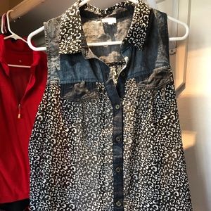 Leopard blouse tank